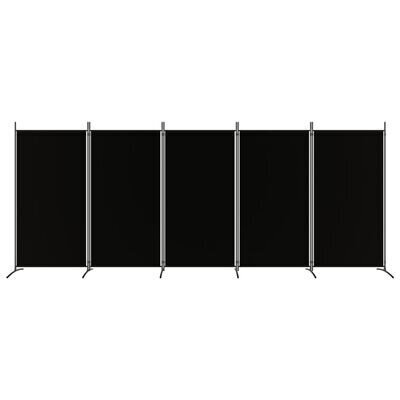 vidaXL 5-paneelinen Tilanjakaja musta 433x180 cm kangas hinta ja tiedot | Sermit ja tilanjakajat | hobbyhall.fi