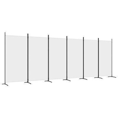 vidaXL 6-paneelinen Tilanjakaja valkoinen 520x180 cm kangas hinta ja tiedot | Sermit ja tilanjakajat | hobbyhall.fi