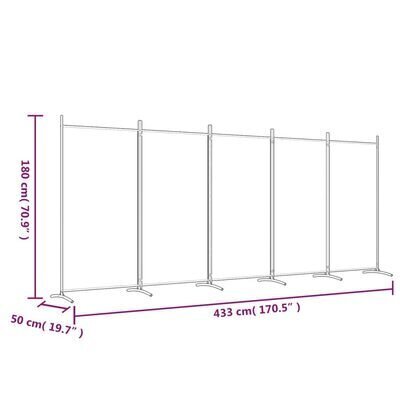 vidaXL 5-paneelinen Tilanjakaja ruskea 433x180 cm kangas hinta ja tiedot | Sermit ja tilanjakajat | hobbyhall.fi