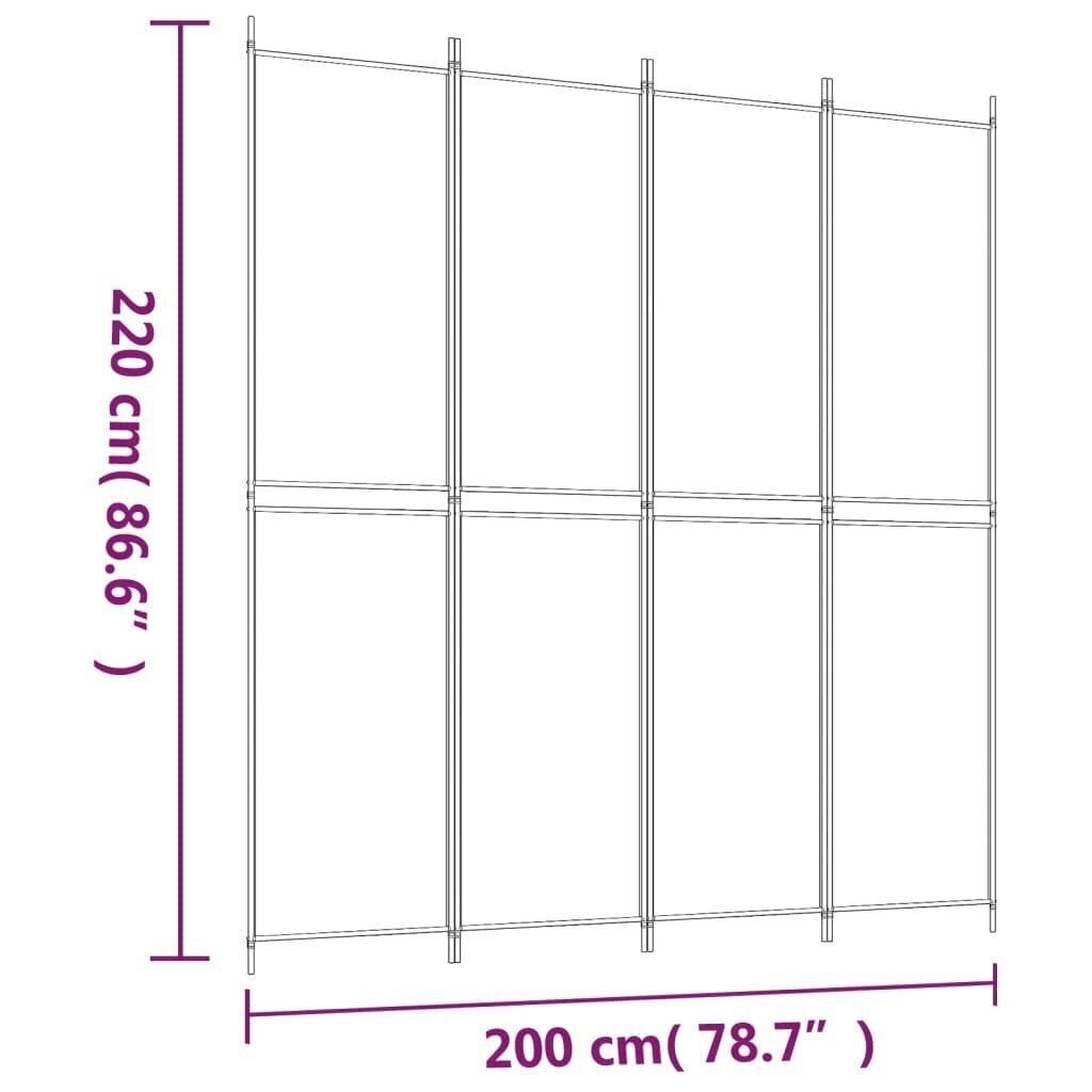 vidaXL 4-paneelinen Tilanjakaja antrasiitti 200x220 cm kangas hinta ja tiedot | Sermit ja tilanjakajat | hobbyhall.fi