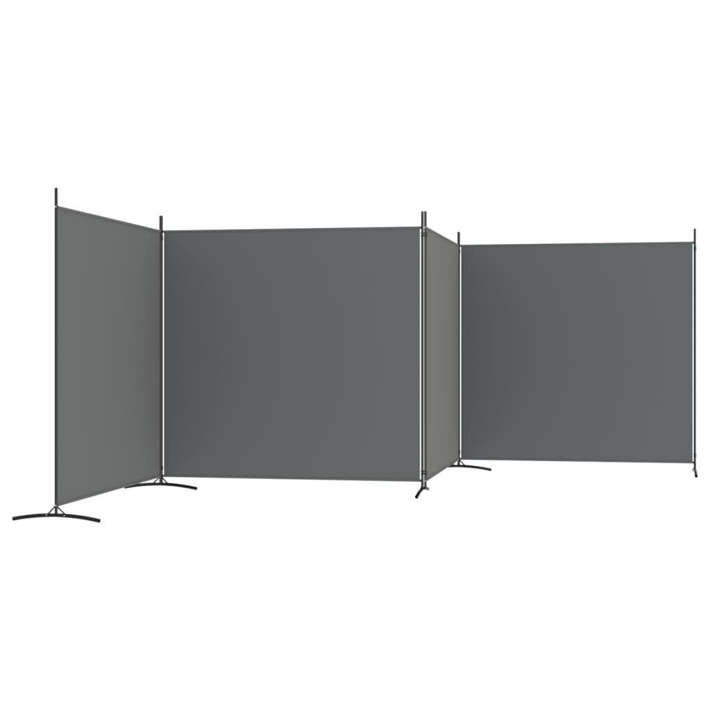 vidaXL 4-paneelinen Tilanjakaja antrasiitti 698x180 cm kangas hinta ja tiedot | Sermit ja tilanjakajat | hobbyhall.fi