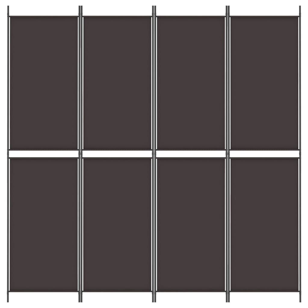 vidaXL 4-paneelinen Tilanjakaja ruskea 200x220 cm kangas hinta ja tiedot | Sermit ja tilanjakajat | hobbyhall.fi
