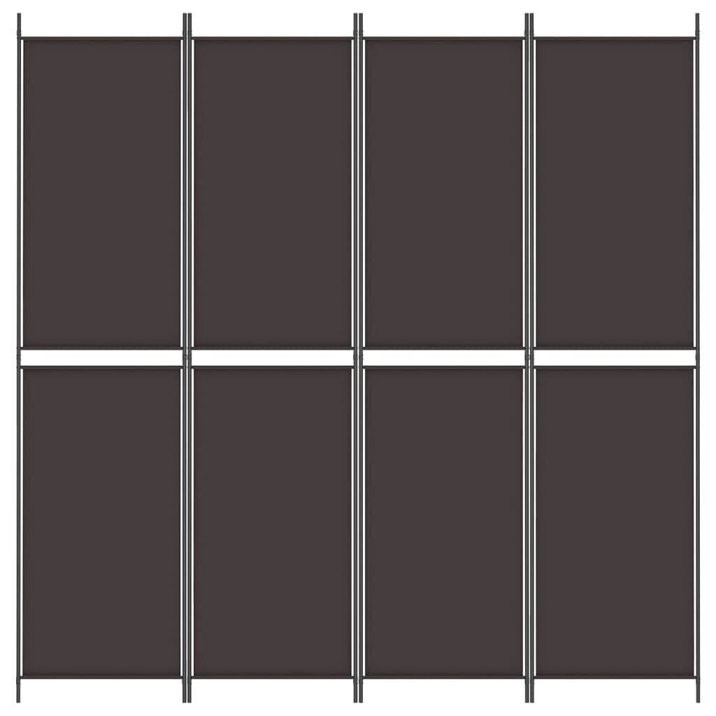 vidaXL 4-paneelinen Tilanjakaja ruskea 200x220 cm kangas hinta ja tiedot | Sermit ja tilanjakajat | hobbyhall.fi