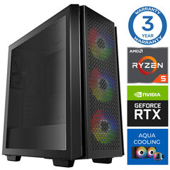 INTOP AQUA Ryzen 5 7600X 16GB DDR5 1TB SSD M.2 NVME RTX3050 6GB no-OS hinta ja tiedot | Pöytätietokoneet | hobbyhall.fi