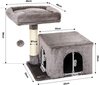 Kissan raapimispuu, jossa on talo Lionto, 50 cm, harmaa hinta ja tiedot | Raapimispuut ja kiipeilypuut | hobbyhall.fi