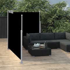 vidaXL Sisäänvedettävä sivumarkiisi musta 160x600 cm hinta ja tiedot | Aurinkovarjot ja markiisit | hobbyhall.fi