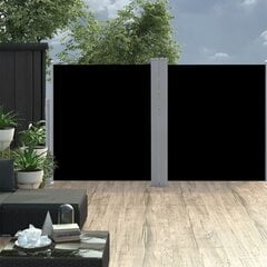vidaXL Sisäänvedettävä sivumarkiisi musta 160x600 cm hinta ja tiedot | Aurinkovarjot ja markiisit | hobbyhall.fi