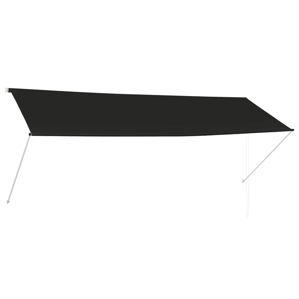 vidaXL Sisäänkelattava markiisi 350x150 cm antrasiitti hinta ja tiedot | Aurinkovarjot ja markiisit | hobbyhall.fi