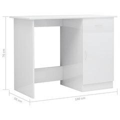 vidaXL Työpöytä korkeakiilto valkoinen 100x50x76 cm lastulevy hinta ja tiedot | Tietokonepöydät ja työpöydät | hobbyhall.fi