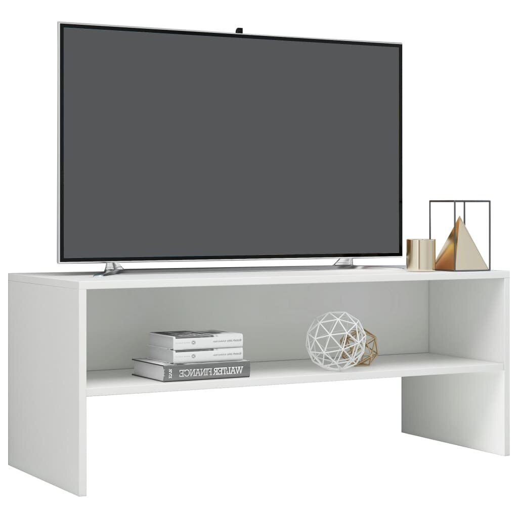 vidaXL TV-taso korkeakiilto valkoinen 100x40x40 cm lastulevy hinta ja tiedot | TV-tasot | hobbyhall.fi