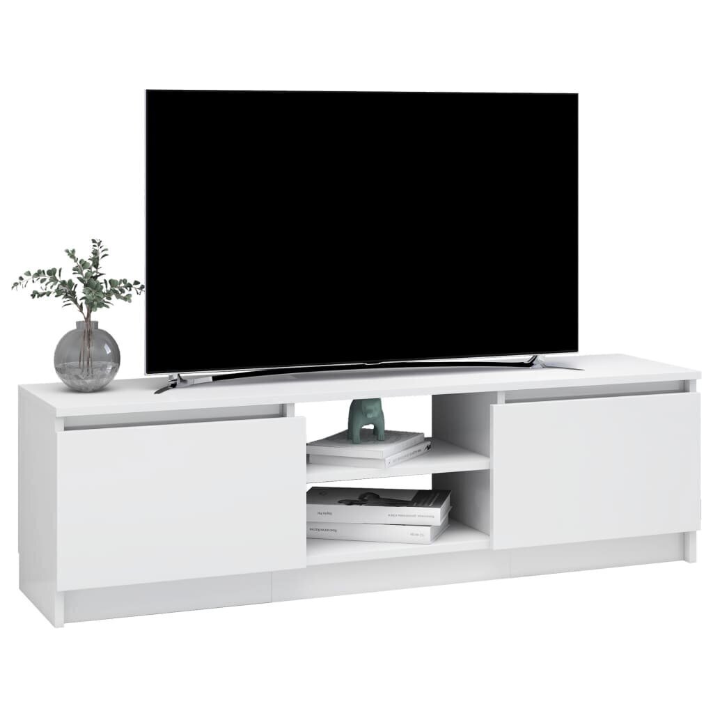 vidaXL TV-taso korkeakiilto valkoinen 120x30x35,5 cm lastulevy hinta ja tiedot | TV-tasot | hobbyhall.fi