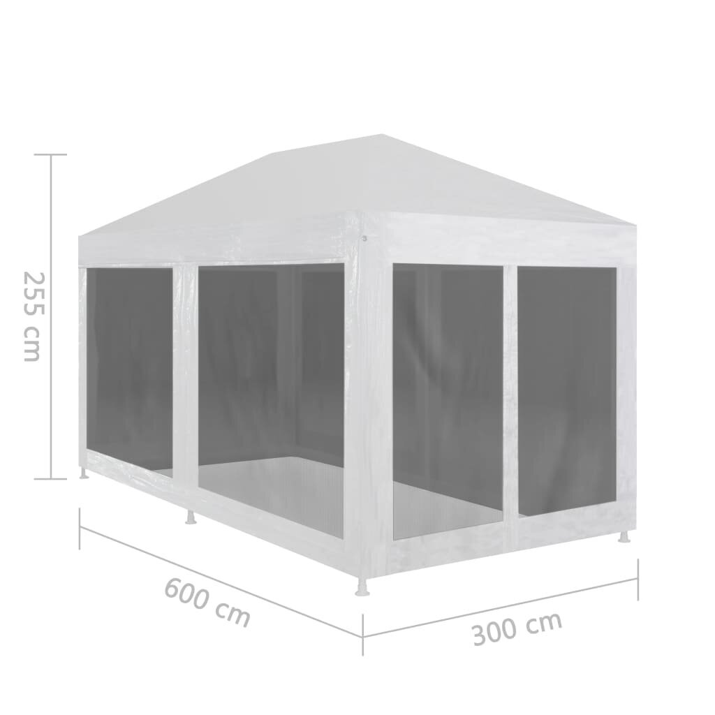 vidaXL Juhlateltta 6 verkkosivuseinää 6x3 m hinta ja tiedot | Puutarhapaviljongit | hobbyhall.fi