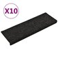 vidaXL Porrasmatot 10 kpl musta 65x21x4 cm neulahuopa hinta ja tiedot | Isot matot | hobbyhall.fi