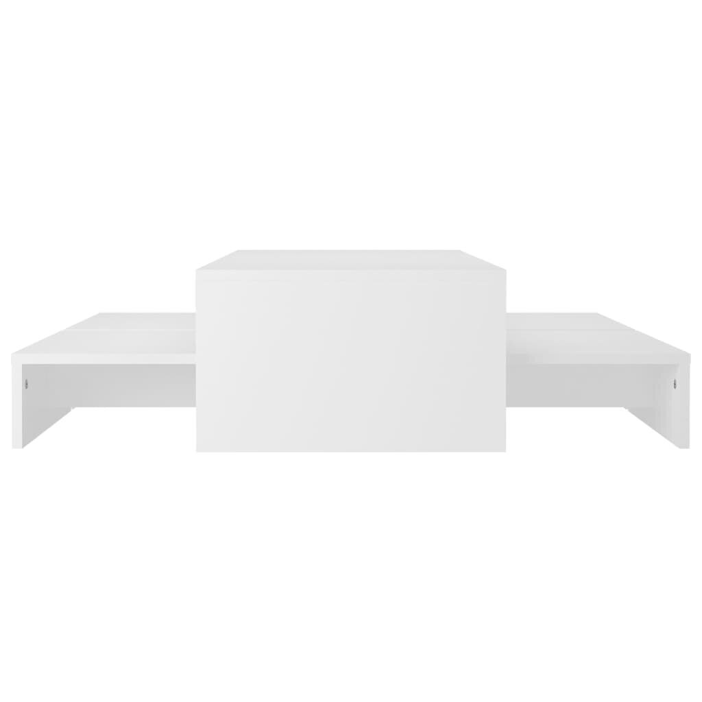 vidaXL Sohvapöytäsarja valkoinen 100x100x26,5 cm lastulevy hinta ja tiedot | Sohvapöydät | hobbyhall.fi