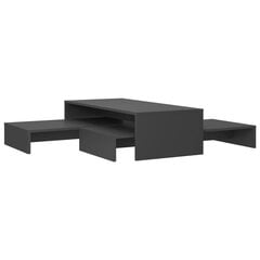 vidaXL Sohvapöytäsarja harmaa 100x100x26,5 cm lastulevy hinta ja tiedot | Sohvapöydät | hobbyhall.fi