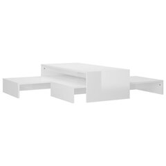 vidaXL Sohvapöytäsarja korkeakiilto valkoinen 100x100x26,5 cm hinta ja tiedot | Sohvapöydät | hobbyhall.fi
