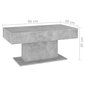 vidaXL Sohvapöytä betoninharmaa 96x50x45 cm lastulevy hinta ja tiedot | Sohvapöydät | hobbyhall.fi