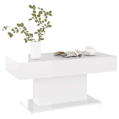 vidaXL Sohvapöytä korkeakiilto valkoinen 96x50x45 cm lastulevy hinta ja tiedot | Sohvapöydät | hobbyhall.fi