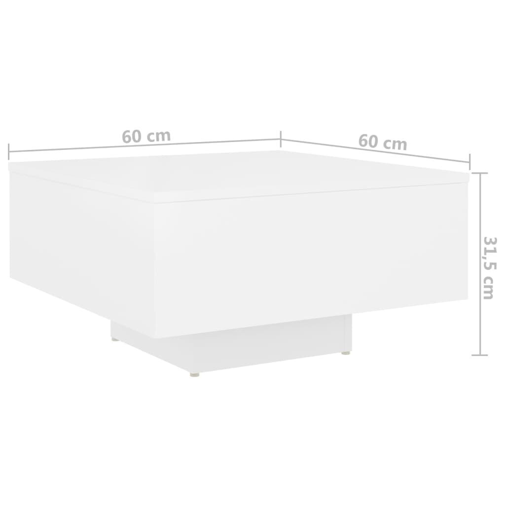 vidaXL Sohvapöytä valkoinen 60x60x31,5 cm lastulevy hinta ja tiedot | Sohvapöydät | hobbyhall.fi