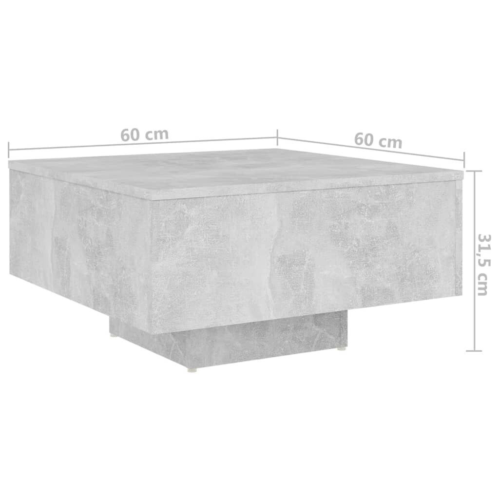 vidaXL Sohvapöytä betoninharmaa 60x60x31,5 cm lastulevy hinta ja tiedot | Sohvapöydät | hobbyhall.fi