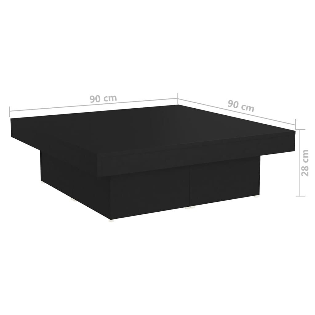 vidaXL Sohvapöytä musta 90x90x28 cm lastulevy hinta ja tiedot | Sohvapöydät | hobbyhall.fi