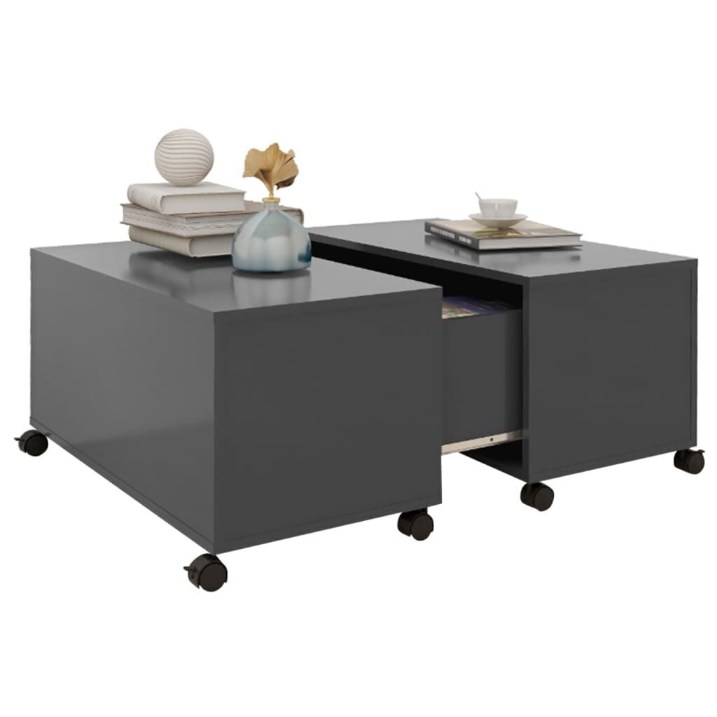 vidaXL Sohvapöytä harmaa 75x75x38 cm lastulevy hinta ja tiedot | Sohvapöydät | hobbyhall.fi