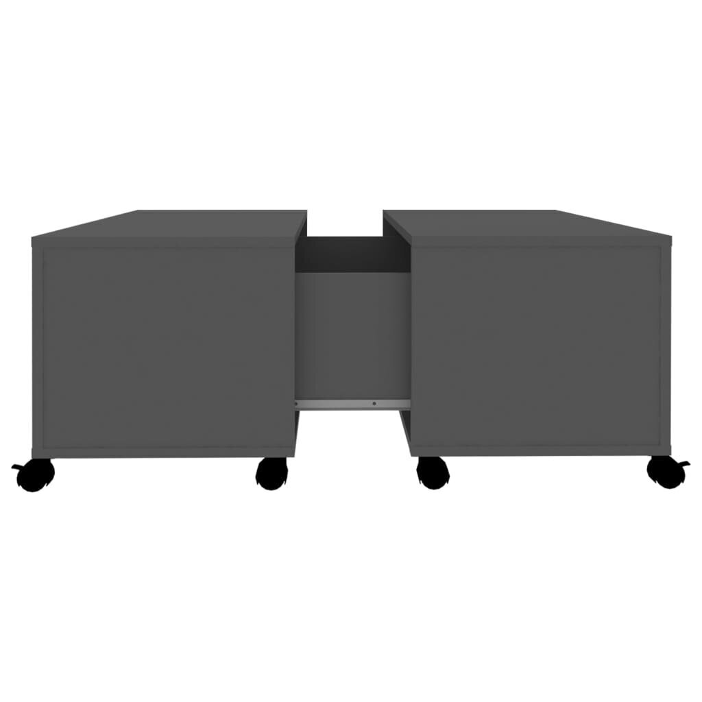 vidaXL Sohvapöytä harmaa 75x75x38 cm lastulevy hinta ja tiedot | Sohvapöydät | hobbyhall.fi