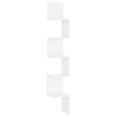 vidaXL Seinäkulmahylly korkeakiilto valkoinen 20x20x127,5 cm lastulevy hinta ja tiedot | Hyllyt | hobbyhall.fi