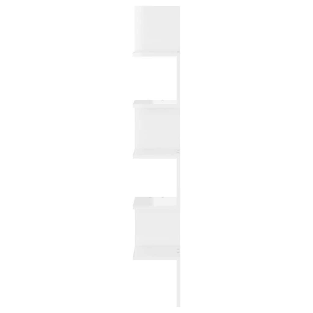 vidaXL Seinäkulmahylly korkeakiilto valkoinen 20x20x127,5 cm lastulevy hinta ja tiedot | Hyllyt | hobbyhall.fi