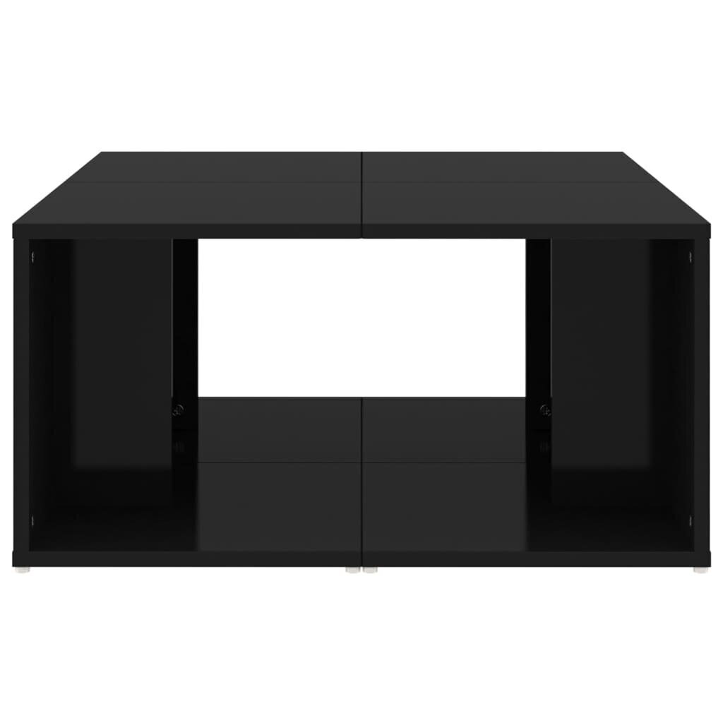 vidaXL Sohvapöydät 4 kpl korkeakiilto musta 33x33x33 cm lastulevy hinta ja tiedot | Sohvapöydät | hobbyhall.fi