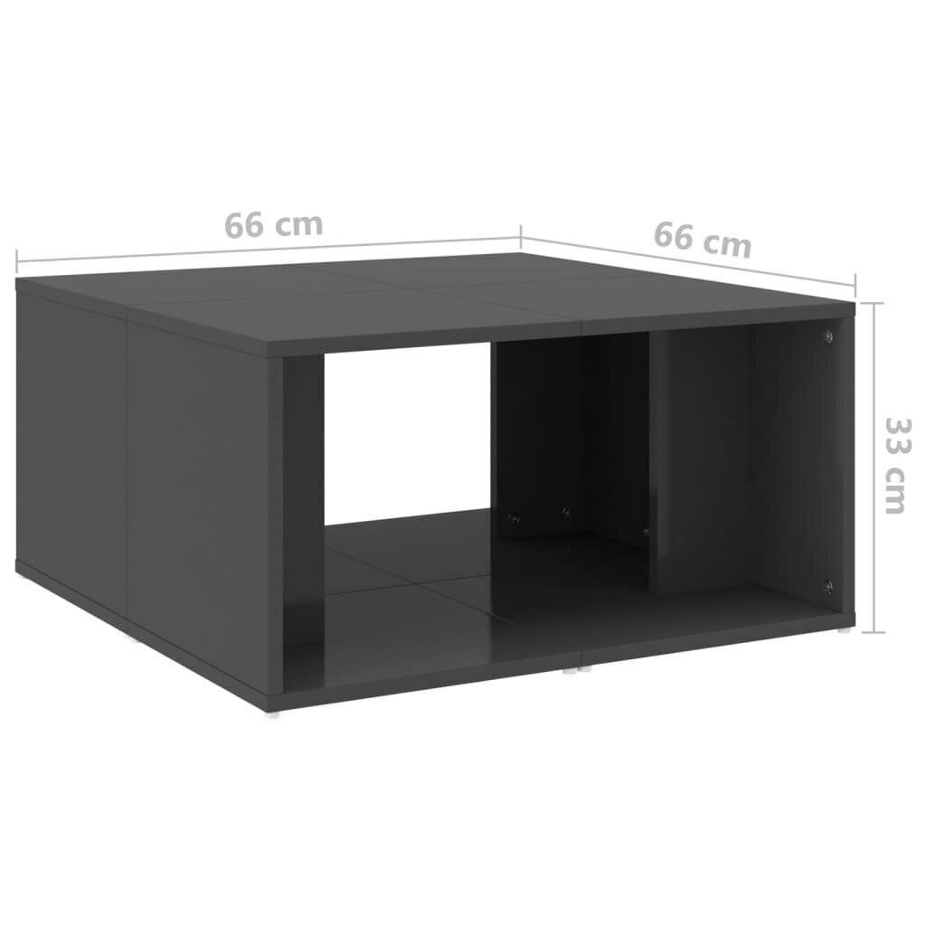 vidaXL Sohvapöydät 4 kpl korkeakiilto harmaa 33x33x33 cm lastulevy hinta ja tiedot | Sohvapöydät | hobbyhall.fi