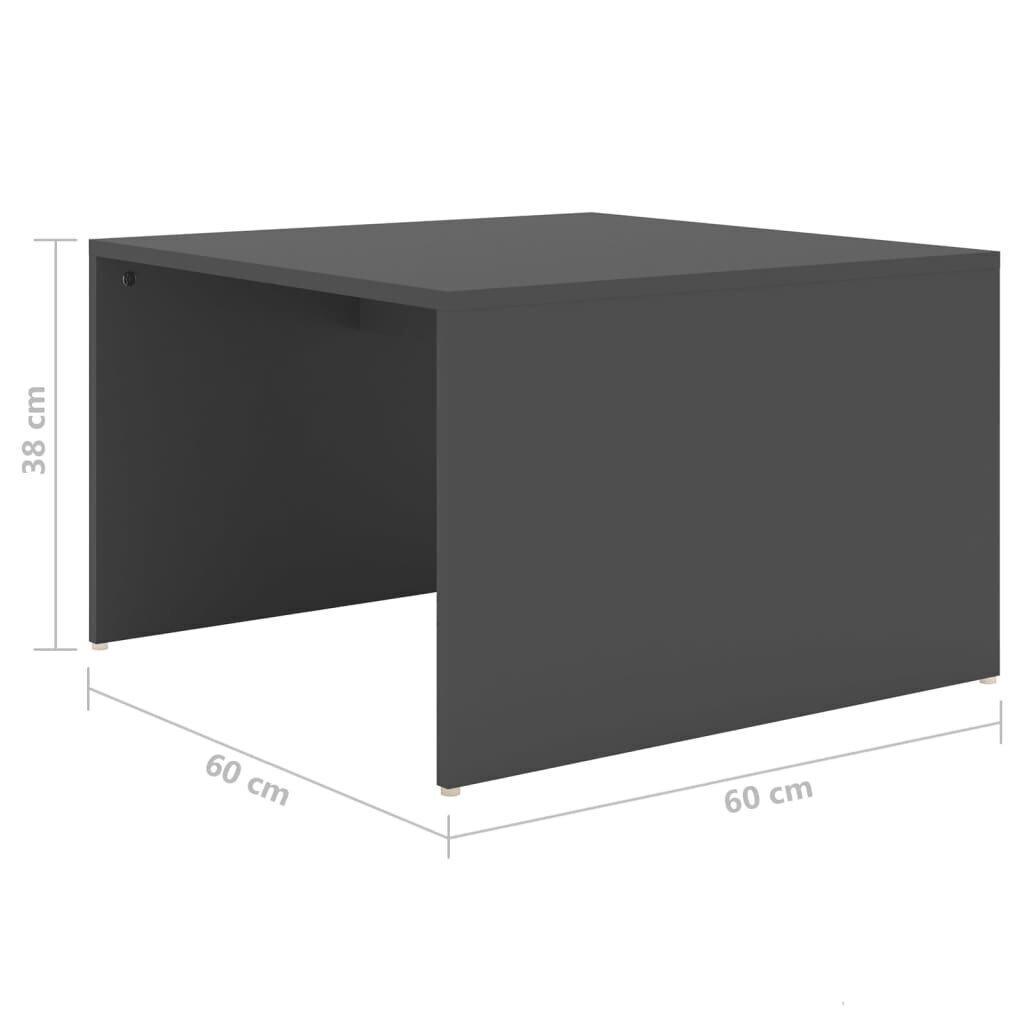 vidaXL 3-osainen Sohvapöytäsarja harmaa 60x60x30 cm lastulevy hinta ja tiedot | Sohvapöydät | hobbyhall.fi