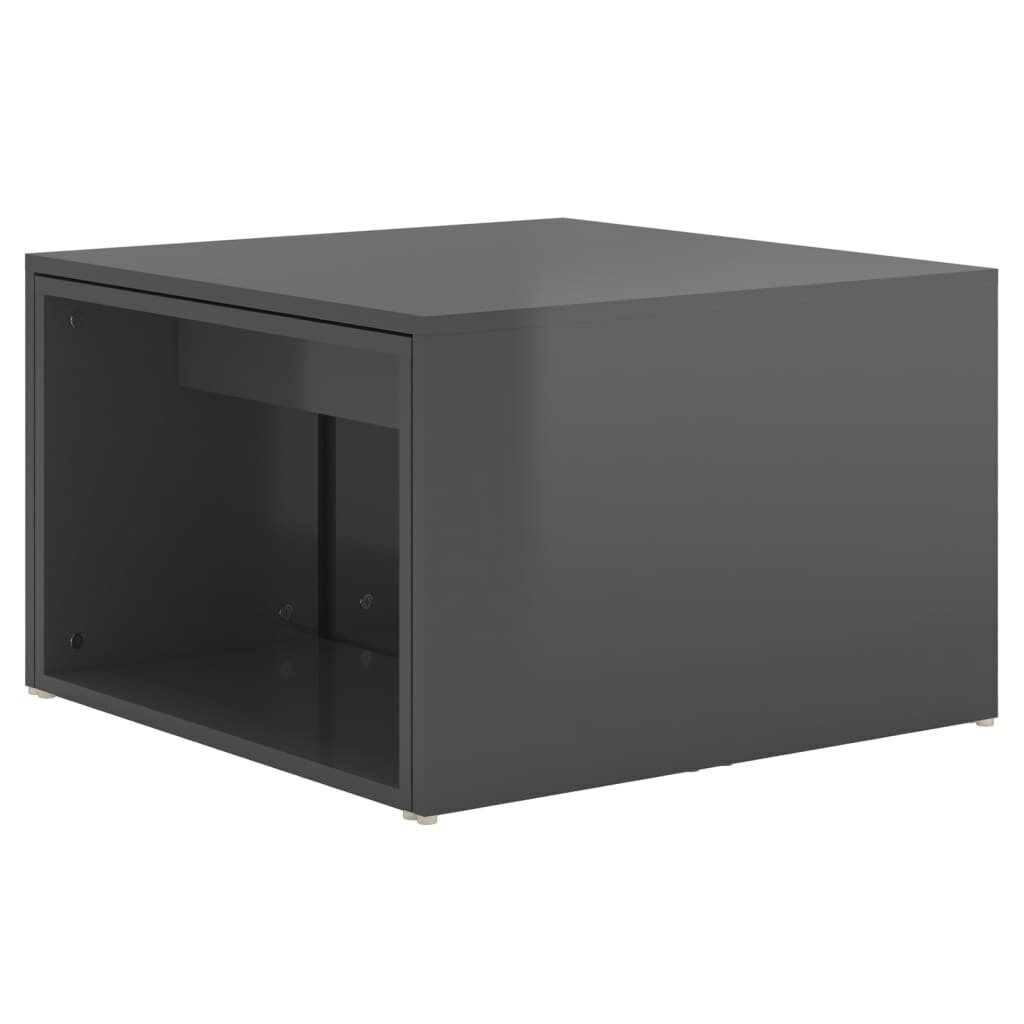 vidaXL 3-osainen sohvapöytäsarja korkeakiilto harmaa 60x60x38 cm hinta ja tiedot | Sohvapöydät | hobbyhall.fi