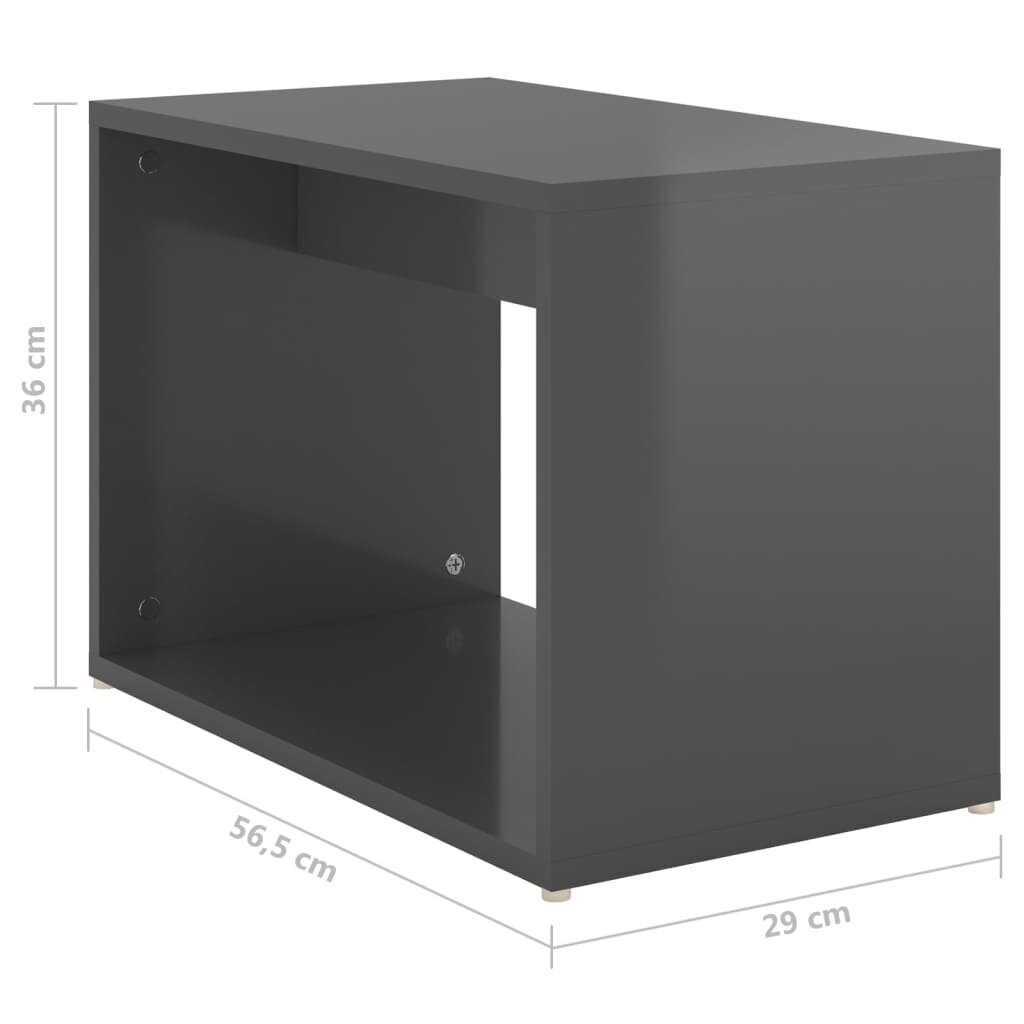 vidaXL 3-osainen sohvapöytäsarja korkeakiilto harmaa 60x60x38 cm hinta ja tiedot | Sohvapöydät | hobbyhall.fi