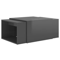 vidaXL 3-osainen sohvapöytäsarja korkeakiilto harmaa 60x60x38 cm hinta ja tiedot | Sohvapöydät | hobbyhall.fi