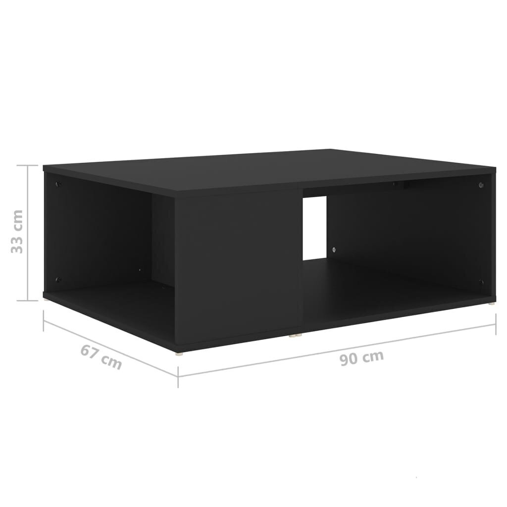 vidaXL Sohvapöytä musta 90x67x33 cm lastulevy hinta ja tiedot | Sohvapöydät | hobbyhall.fi