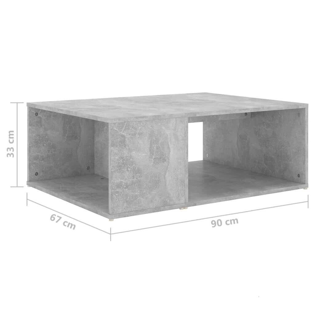 vidaXL Sohvapöytä betoninharmaa 90x67x33 cm lastulevy hinta ja tiedot | Sohvapöydät | hobbyhall.fi