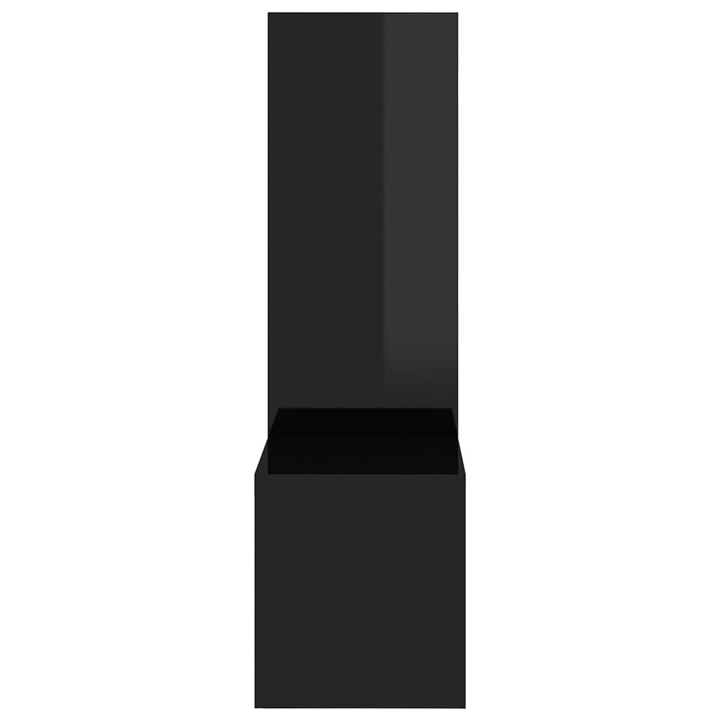 vidaXL Seinähyllyt 2 kpl korkeakiilto musta 50x15x50 cm lastulevy hinta ja tiedot | Hyllyt | hobbyhall.fi