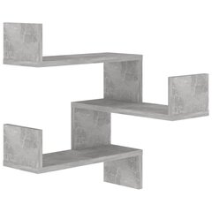 vidaXL Seinäkulmahylly betoninharmaa 40x40x50 cm lastulevy hinta ja tiedot | Hyllyt | hobbyhall.fi