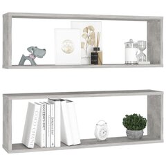 vidaXL Kuutioseinähyllyt 2 kpl betoninharmaa 80x15x26,5 cm lastulevy hinta ja tiedot | Hyllyt | hobbyhall.fi