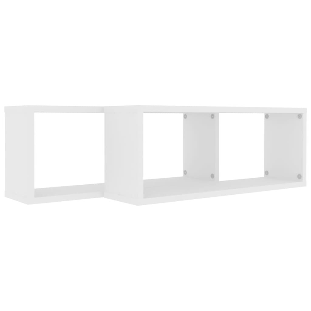 vidaXL Kuutioseinähyllyt 2 kpl valkoinen 60x15x23 cm lastulevy hinta ja tiedot | Hyllyt | hobbyhall.fi