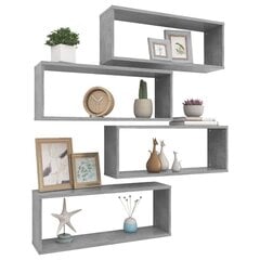 vidaXL Kuutioseinähyllyt 4 kpl betoninharmaa 60x15x23 cm lastulevy hinta ja tiedot | Hyllyt | hobbyhall.fi