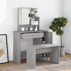 vidaXL Peilipöytä harmaa Sonoma 86,5x35x136 cm hinta ja tiedot | Peilipöydät | hobbyhall.fi