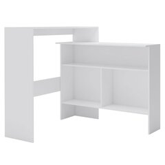 vidaXL Baaripöytä kahdella pöytätasolla valkoinen 130x40x120 cm hinta ja tiedot | Ruokapöydät | hobbyhall.fi