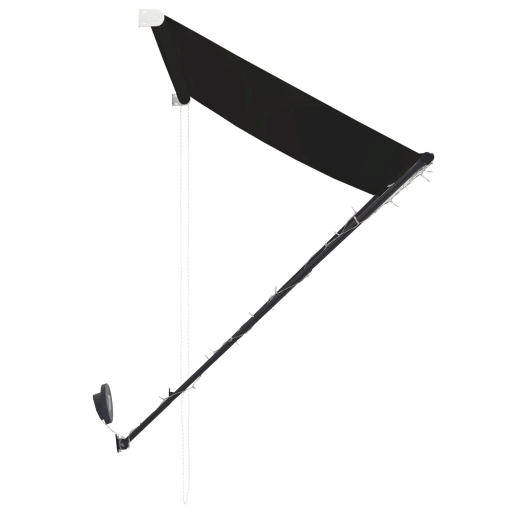 vidaXL Sisäänkelattava markiisi LEDillä 350x150 cm antrasiitti hinta ja tiedot | Aurinkovarjot ja markiisit | hobbyhall.fi