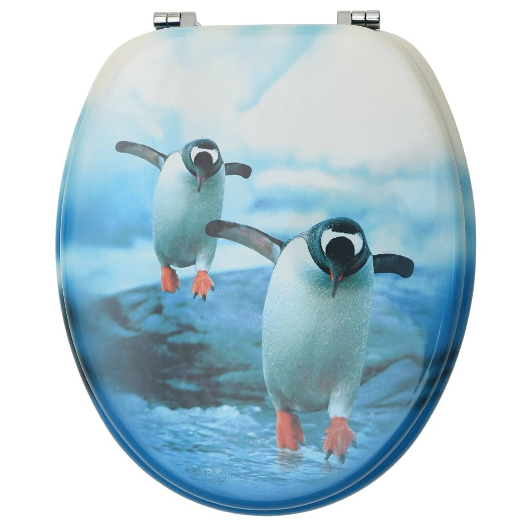 vidaXL WC-istuin kannella MDF pingviinikuosi hinta ja tiedot | WC-istuimen lisätarvikkeet | hobbyhall.fi