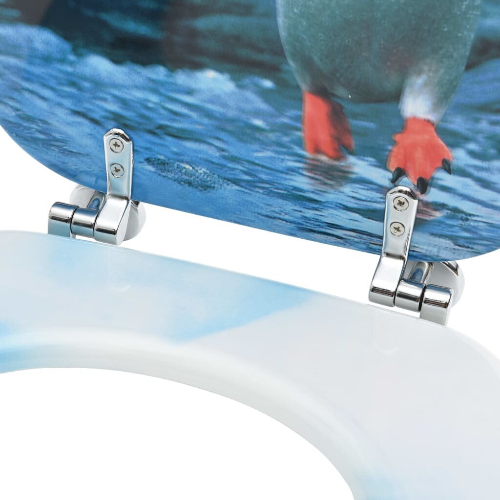 vidaXL WC-istuin kannella MDF pingviinikuosi hinta ja tiedot | WC-istuimen lisätarvikkeet | hobbyhall.fi