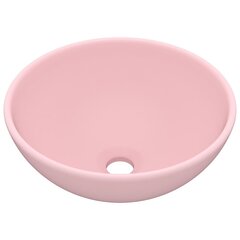 vidaXL Ylellinen pesuallas pyöreä matta pinkki 32,5x14 cm keraami hinta ja tiedot | Pesualtaat | hobbyhall.fi