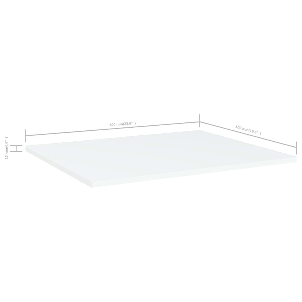 vidaXL Kirjahyllytasot 4 kpl valkoinen 60x50x1,5 cm lastulevy hinta ja tiedot | Hyllyt | hobbyhall.fi