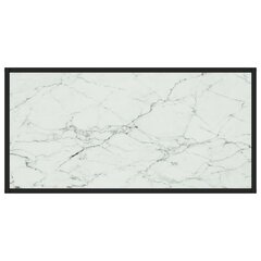 vidaXL Sohvapöytä musta valkoisella marmorilasilla 100x50x35 cm hinta ja tiedot | Sohvapöydät | hobbyhall.fi